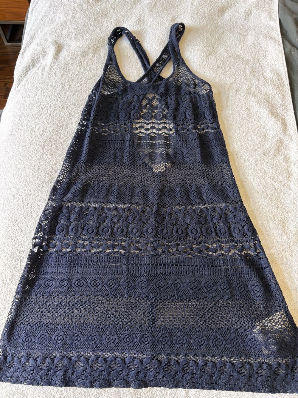 Roxy Navy Crochet Crossback Swim Coverup